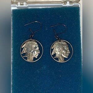 Authentic buffalo nickel handmade earrings